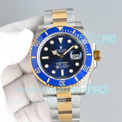 HP Factoty Luxury Clone Rolex Submariner Bluesy 41mm Swiss 3235 Two Tone Watch 